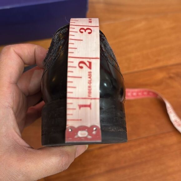 Stuart Weitzman "Chap" Black Patent Leather and Grey Flannel Tassel Loafers 6.5 - Picture 9 of 12